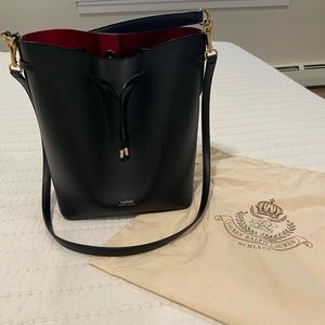 Ralph Lauren Bucket Bag Black With Red Interior